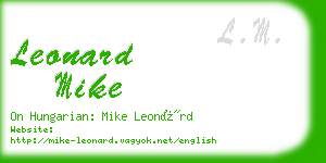 leonard mike business card